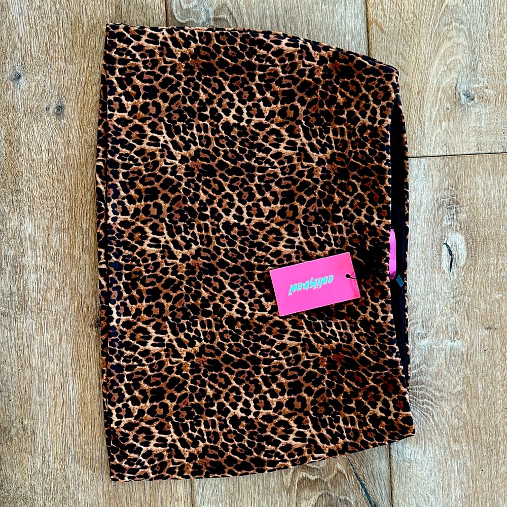 Edikted Edin Leopard Print Mesh Mini Skirt  size Sm NEW w Tags